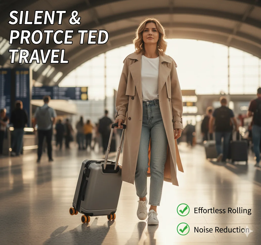 

8 Piece Upgraded Luggage Wheel Protection Set Thickened Wheel Repair And Mute Set For Trailers Suitcases Luggage