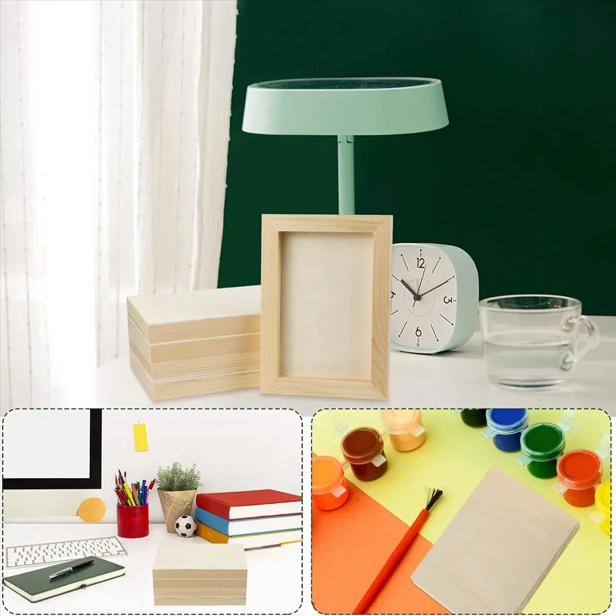 MALL 10 Pcs 5.5x7Inch Wood Panel Boards, Unfinished Wood Canvas Wooden for Painting, Arts, Pouring Use with Oils, Acrylics