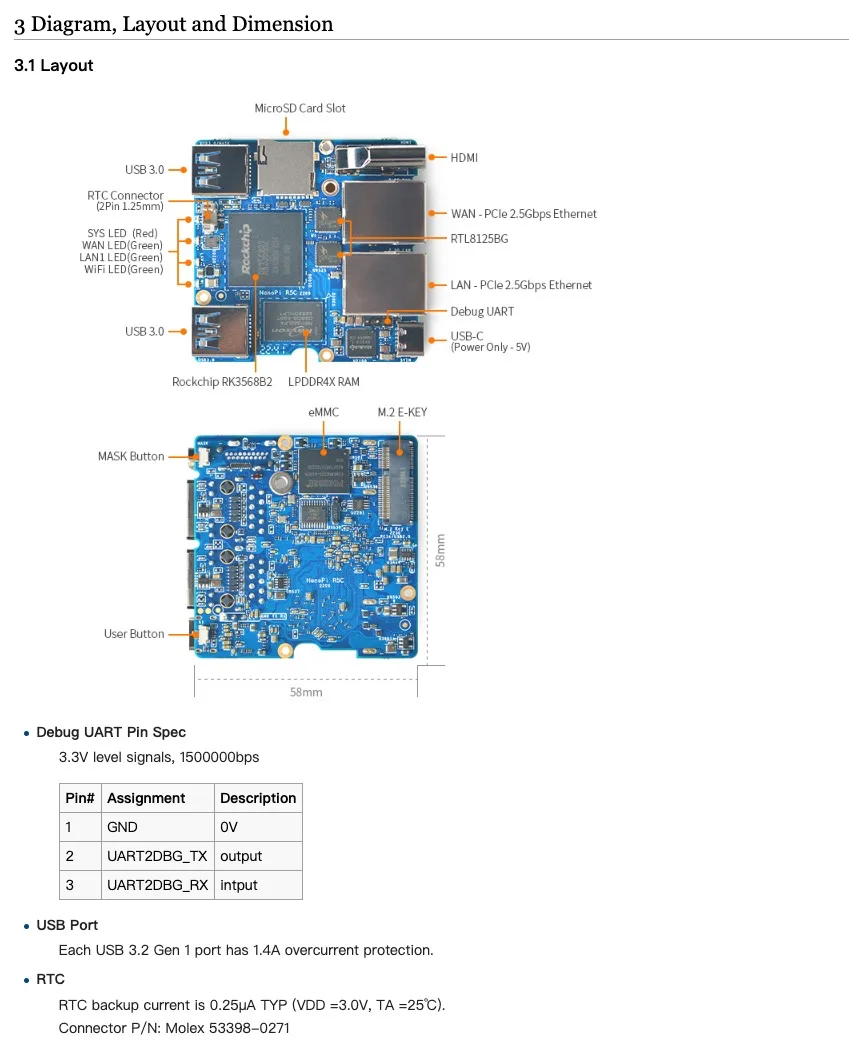 NanoPi R5C 4GB RAM Single Board Computer (SBC) Linux OS Rockchip Core Type-C/USB Interface