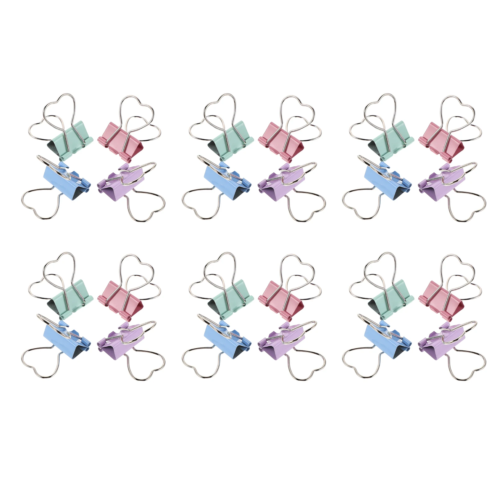 

24 Pcs Love Dovetail Clip Heart Metal Clips Letter Paper Book Document Sorting Binder Heart-shaped