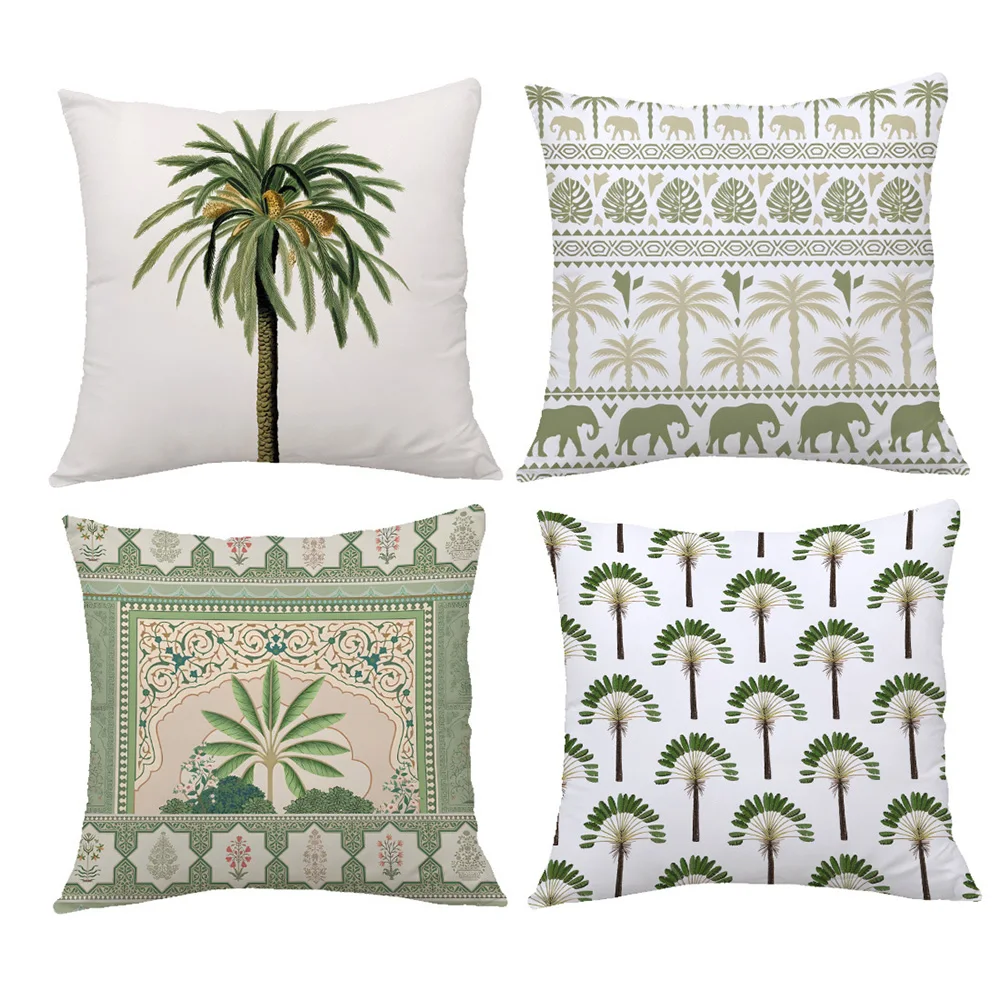 1/4pcs Boho Moroccan Palm Tree Print Decorative Throw Pillow Cover Home farmhouse outdoor decoration cushion cover
