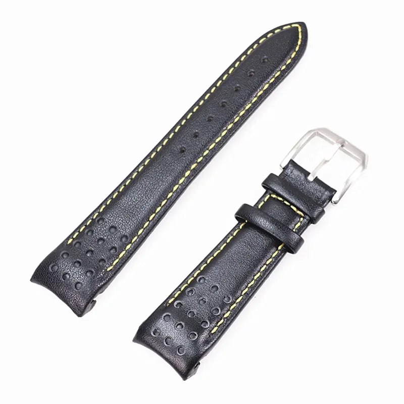 21 مللي متر حزام ساعة جلدي قابل للتنفس لساعة Seiko سلسلة Sportura برشلونة SNAE SNP SRG SUN SPC089 SSC سوار منحني