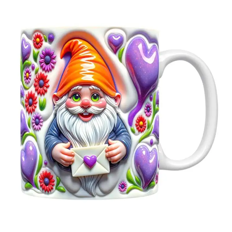 

Valentine Gnome Mug Ceramic Valentine's Day Coffee Tea Cup Adorable Exquisite Gnome Ceramic Mug For Offices Home Coffee Shop