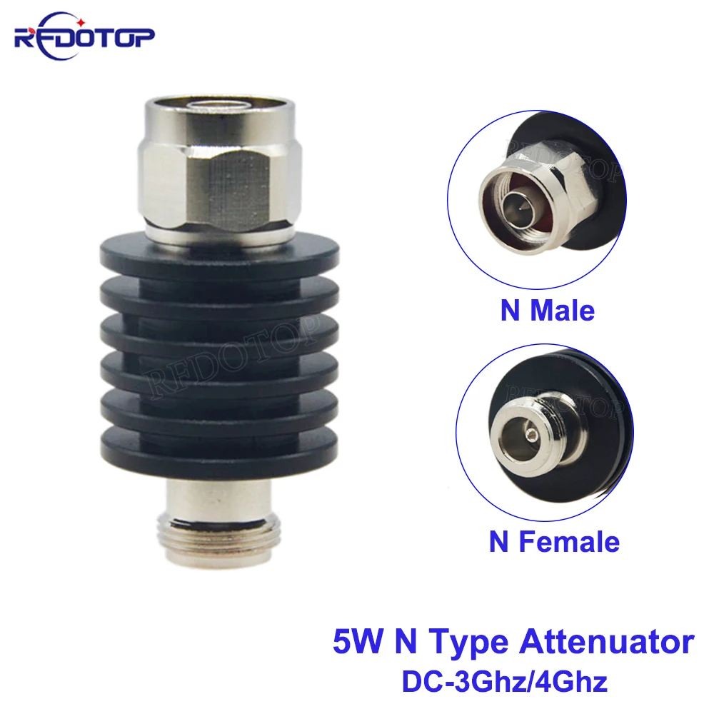 

1PCS 5W N-JK Attenuator DC-3Ghz/4Ghz N Male Plug to Female Connector RF Coaxial Power 50Ohm 1/2/3/5/6/10/15/20/30db/40db/50db