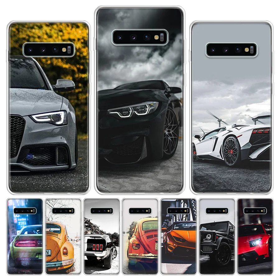 Sports Cars Male Men Phone Case For Samsung Galaxy S24 S22 Ultra S21 Plus Capa S20 S23 FE S10 S9 S8 Plus Cover Shell Clear TPU P