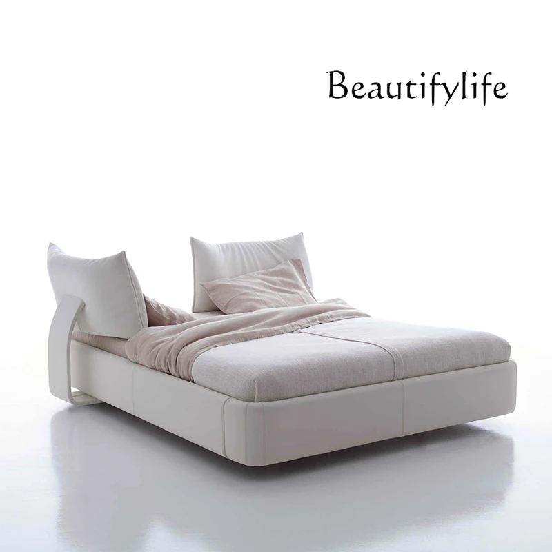 

Italian minimalist bed designer new Nordic simple 1.8 meters master bedroom activity backrest double bed