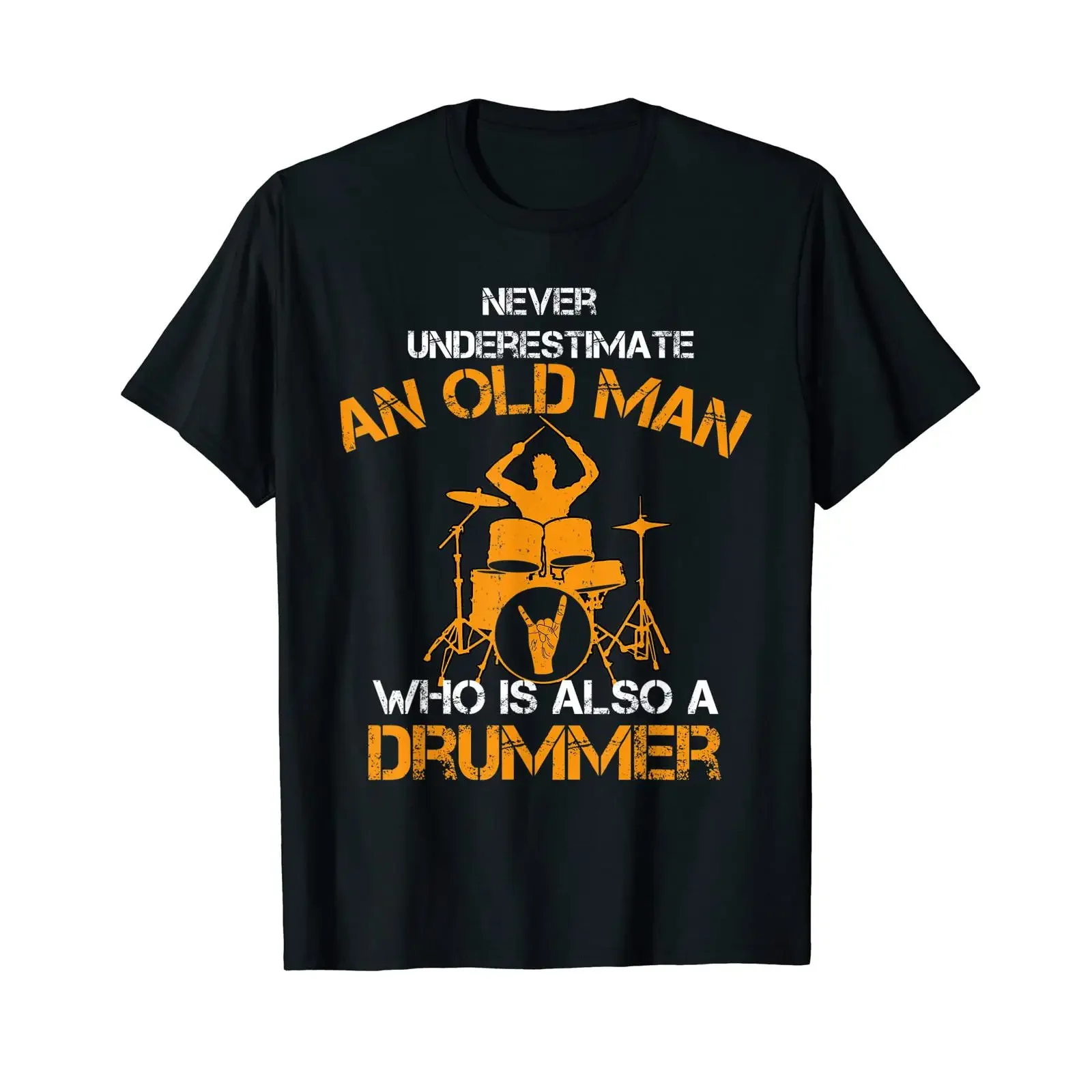 Old Man Drummer T Shirt Never underestimate an vintage Washed fashion Stylish Casual Versatile Breathable homme Comfortable