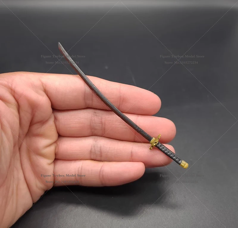 1/12 anime homem soldado mini preto roxo modelo estático espada longa efeito especial acessório para 6 "samurai ronin figura ornamento
