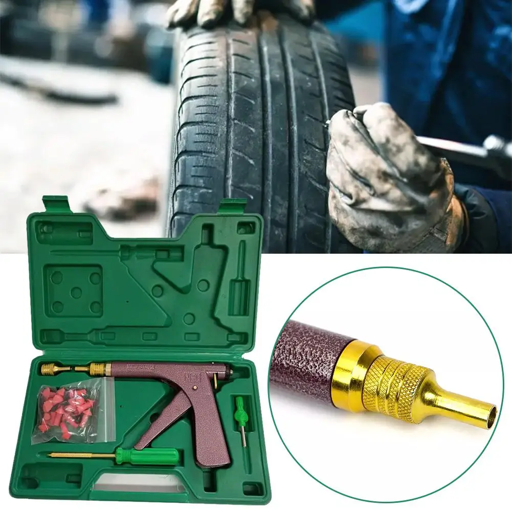 Auto Motorcycle Rubber Tire Repair Gun Vacuum Tire Repair Device Home Car Portable Rubber Mushroom Clogger Probe Nozzle Tools