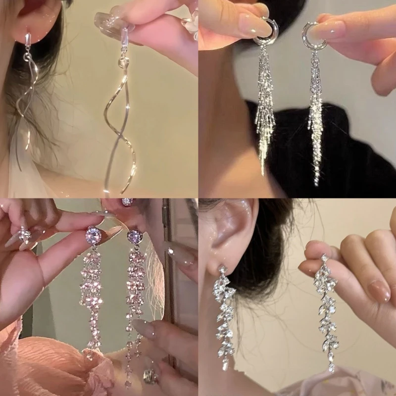 Ying luo French Super Immortal Retro Pearl Flower Tassel Earrings Niche Temperament Vacation Sweet Spring Summer New Style Part