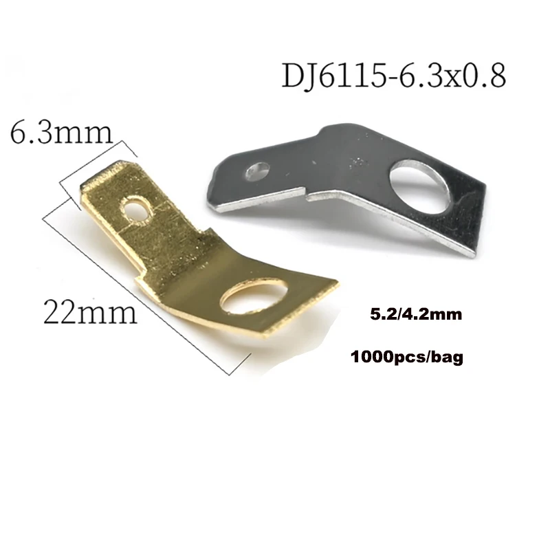 

1000pcs DJ6115 Speaker Terminal 6.3 Screw Hole 5.2mm 4.2mm Thickness 0.8mm Male Connector Plug Spring