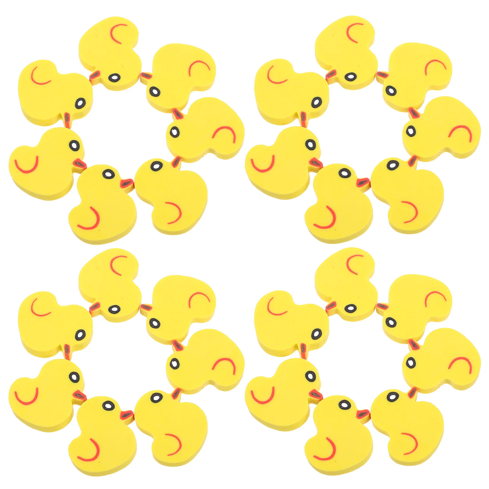 

50Pcs Cute Duck Shaped Erasers Mini Erasers for Bulk Fun and Adorable Cartoon Stationery for Students No Residue