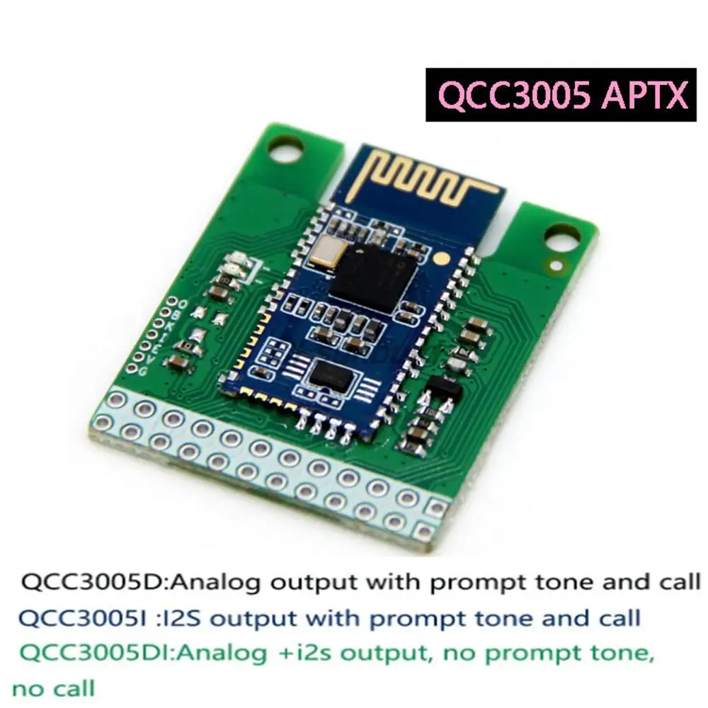 Qualcomm QCC3005 Bluetooth V5.0 Low Power Bluetooth audio module aptx lossless compression analog I2S output BCK LRCK DATA