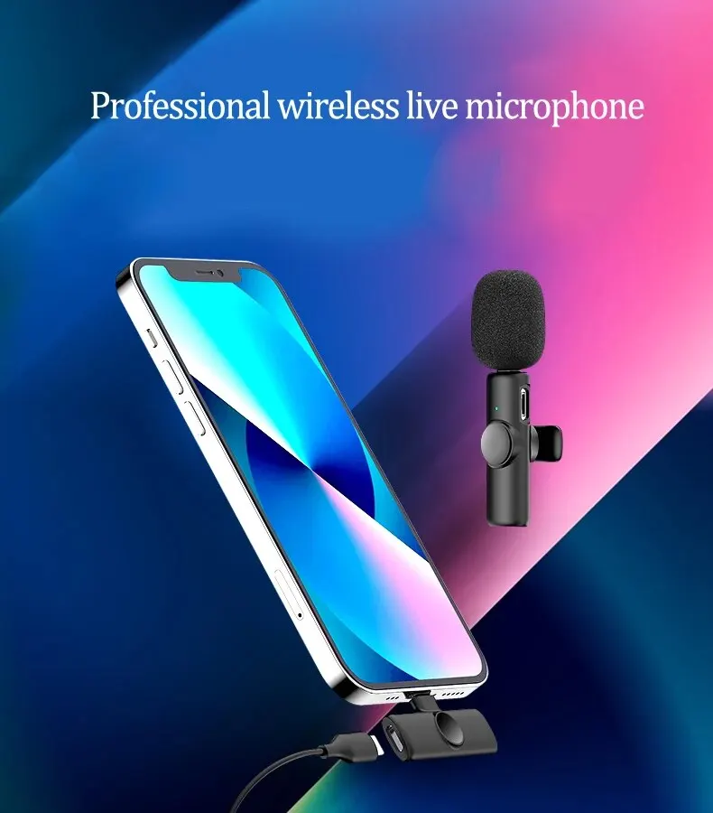 K11 New Mini Wireless Lavalier Microphone For Computer Lapel Clip Audio Video Recording Mic iPhone Android Live Type C iPad Game