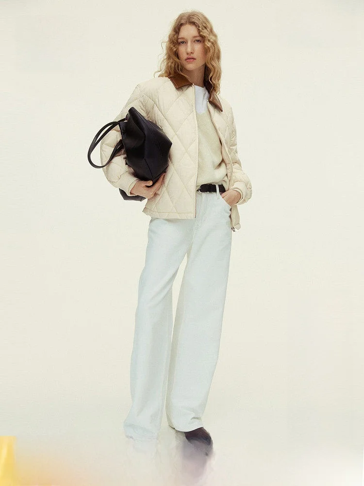 

Hm2026 Новая летняя женская модель THERMOLITE ® Куртка с воротником-стойкой 1317562, 100% хлопок, утепленная, весенняя, модная женская одежда