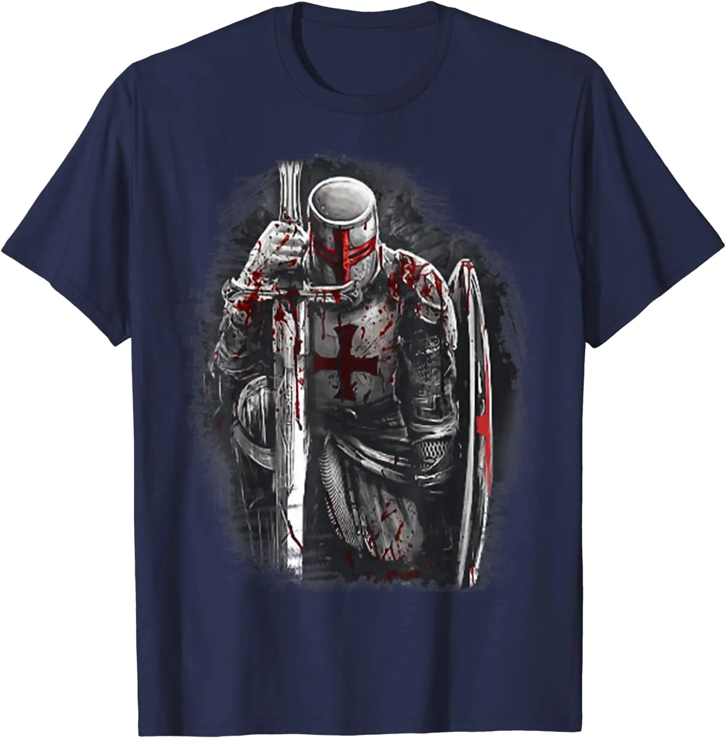 Christian Templar Knights Crusader Warrior T-Shirt 100% Cotton O-Neck Summer Short Sleeve Casual Mens T-shirt Size S-3XL