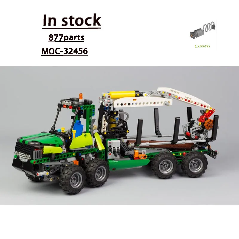 MOC-32456 الكلاسيكية الجديدة نقل البضائع الأخشاب شاحنة بنة نموذج، 877 أجزاء، لعبة عيد ميلاد هدية للبنين والأطفال #2