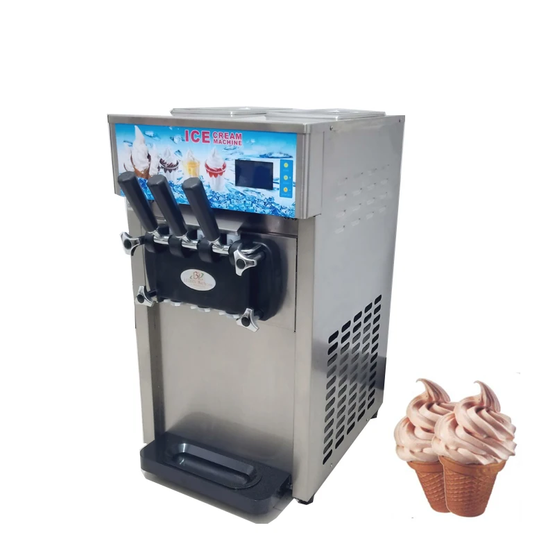 

Best Seller Ice Cream Machine 1200W Soft Ice Cream Making Machine 3 Flavors Vending Machine