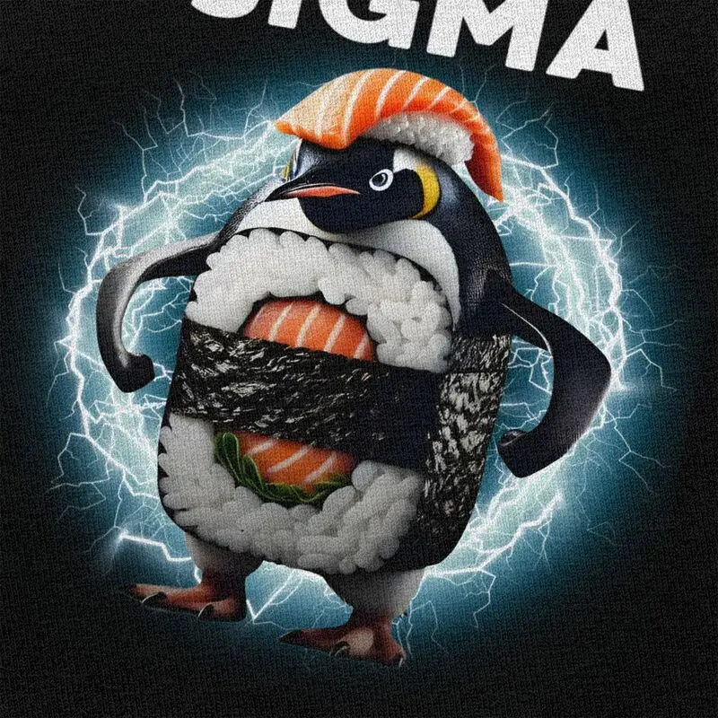 Camiseta Sigma Italian Brainrot Meme pingüino Sushi para hombre, camiseta de manga corta a la moda, ropa ajustada, regalo