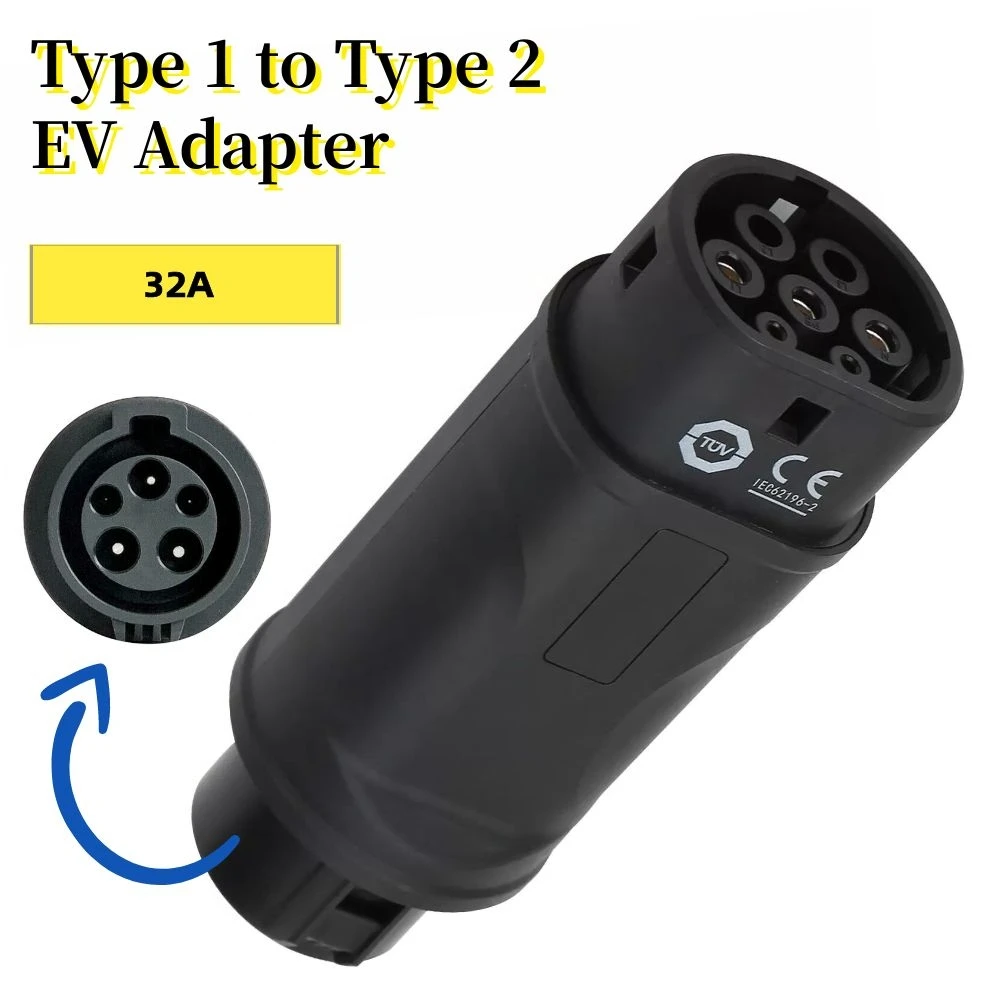 32a type1 para type2 para gbt ev adaptador tipo 1 tomada macho para tipo 2 para gb/t plugue fêmea em iec 62196 tipo 2 conector do carregador evse