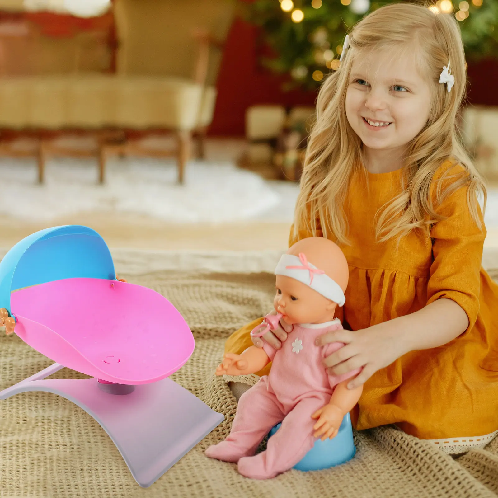 Mini Role Play Crib for Kids – Lightweight Compact Pretend Play Baby Bed, Nursery Accessory