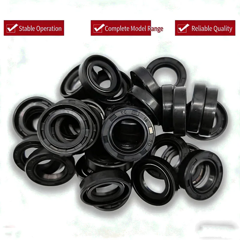 NBR Double Lip Shaft Seal, TC/TG4 Metal Casing Oil Seal, Waterproof Oil Resistant Durable Sealing Gasket ID 24/29mm