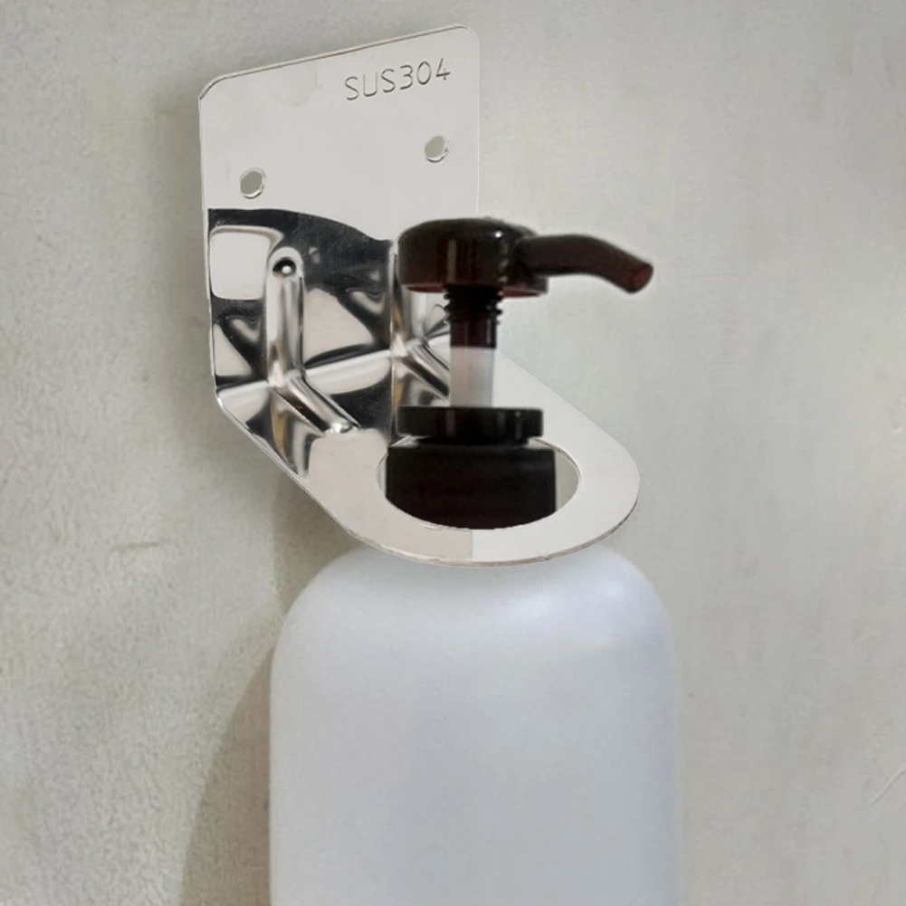 Estante Universal para botellas de Gel de ducha, soporte para champú montado en la pared de acero inoxidable, gancho dispensador de jabón