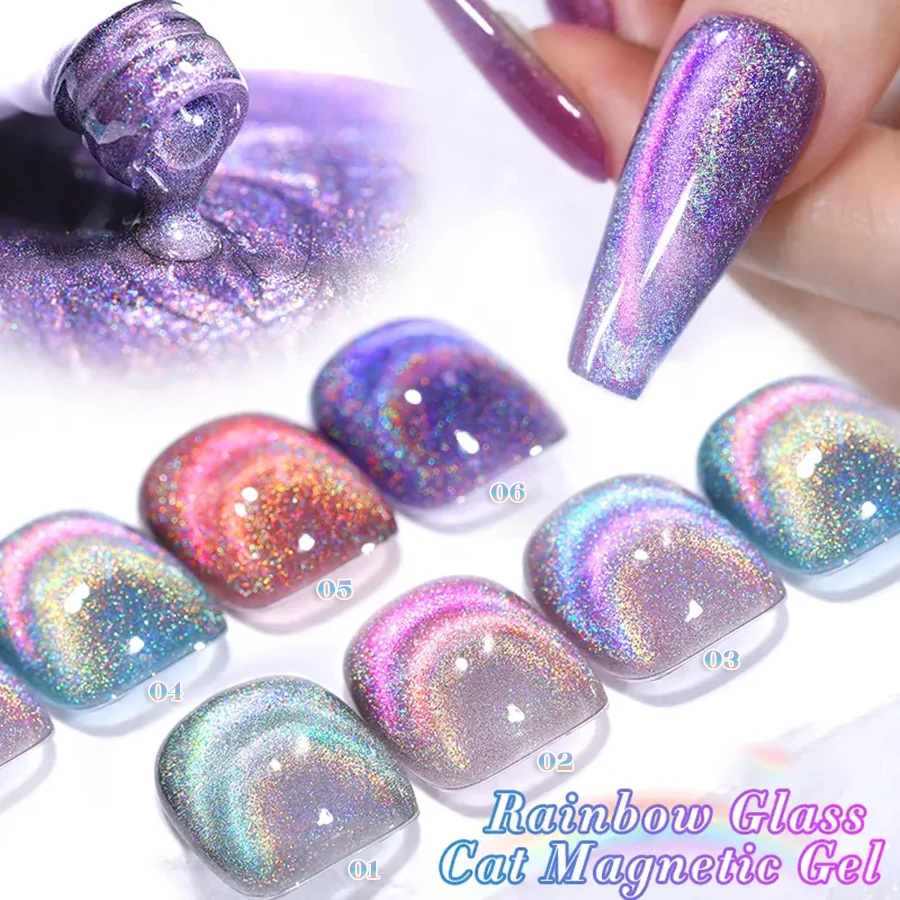 

1 шт. SHAKA осенний двойной светлый Радужный кошачий глаз фиолетовый зеленый гель-лак для ногтей 2025 новый солнечный отбеливающий гель для ногтей