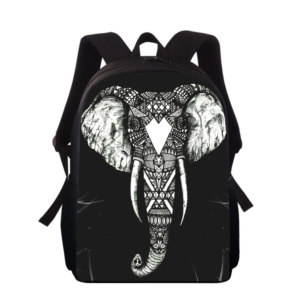 Ndian Animal Elephant art 15 "3D Print Kids Mochila Sacos de Escola Primária para Meninos Meninas Back Pack Estudantes School Book Bags