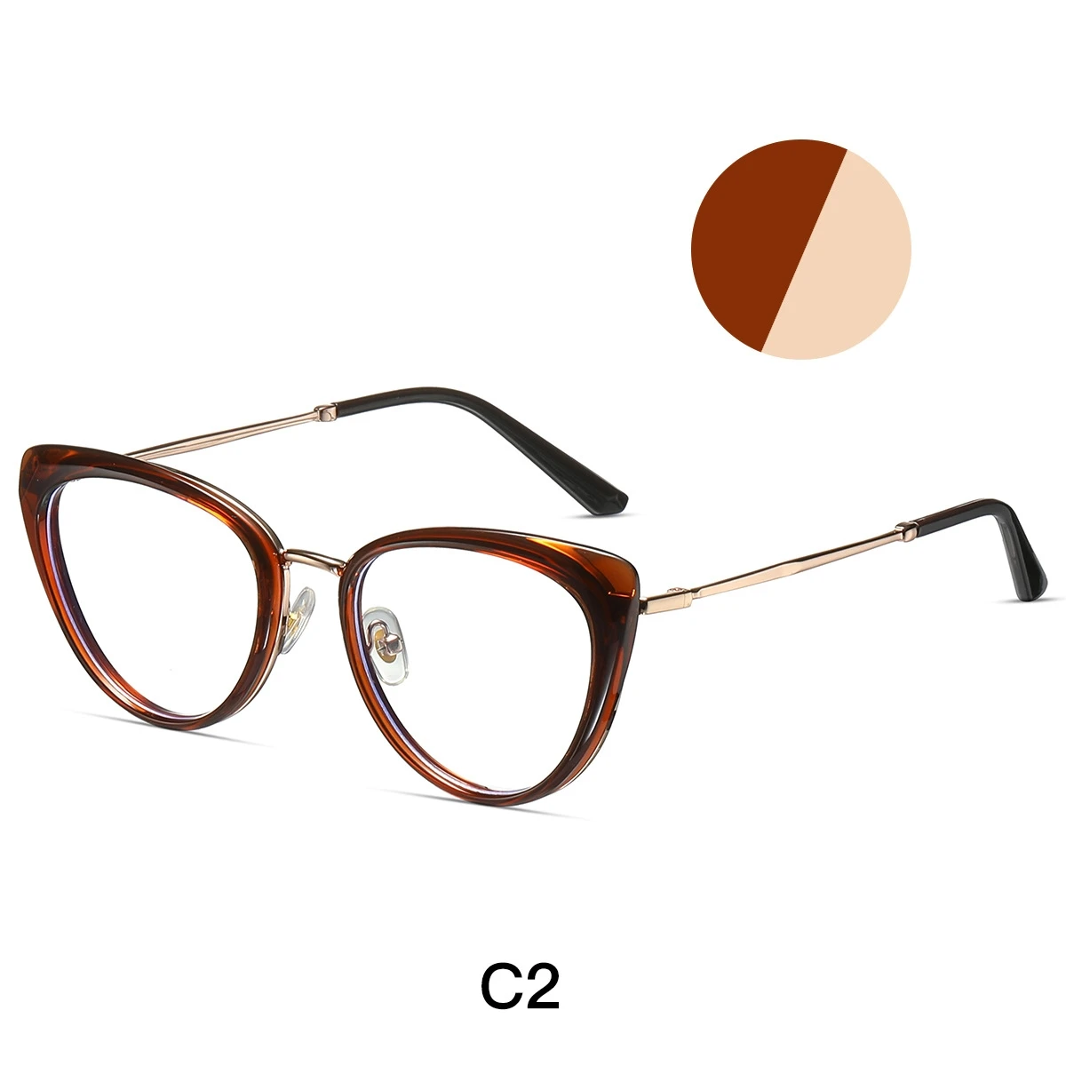 YIMARUILI-Gafas de bloqueo de luz azul Retro para mujer, aleación ultraligera, Ojo de gato, gafas graduadas ópticas, montura 87007