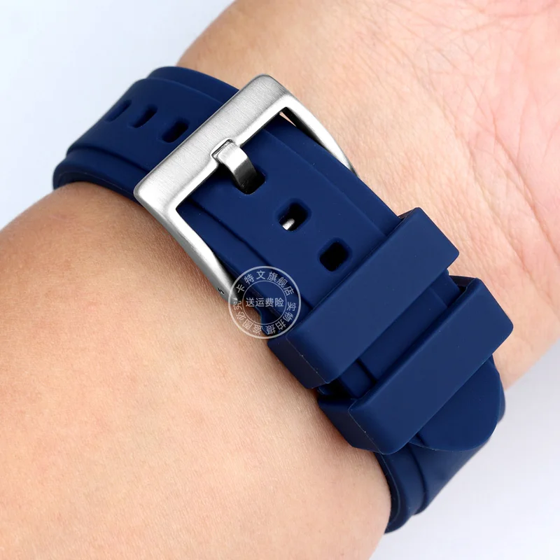 Gelang jam tangan karet untuk pria, gelang olahraga menyelam seri ORIS 7730 7740, gelang silikon mulut mengangkat