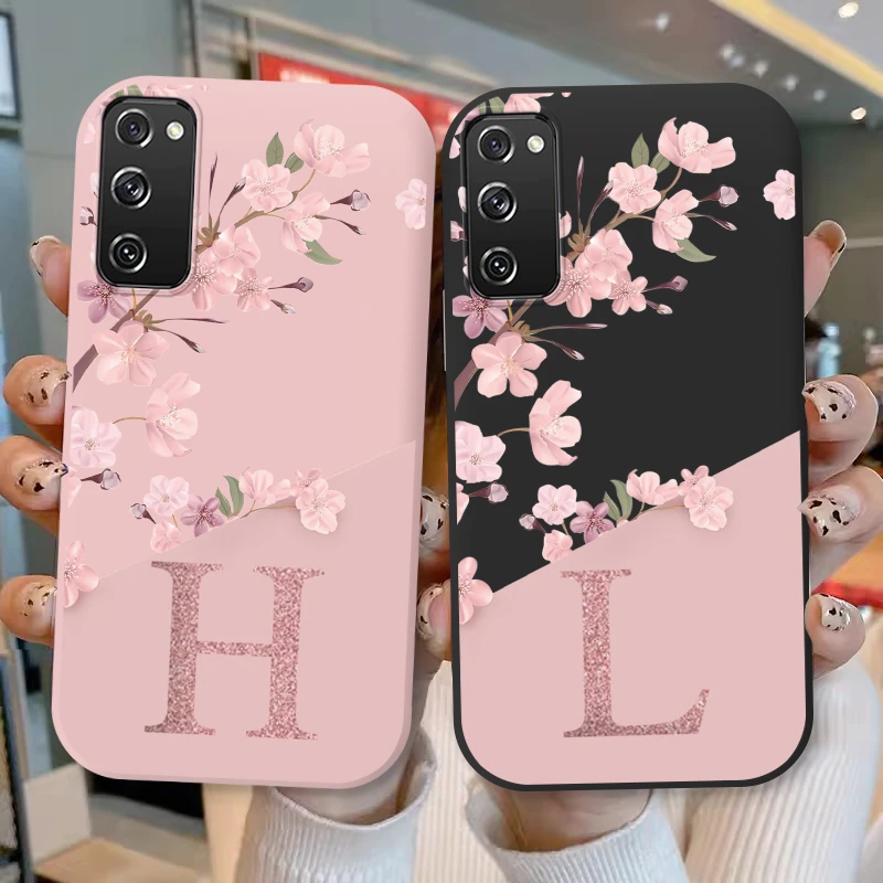 For Samsung Galaxy S20 S 20 FE S20 Plus Phone Cover Pink Letters Cute Flowers Pattern Soft Silicone Funda For Samsung S20 Ultra