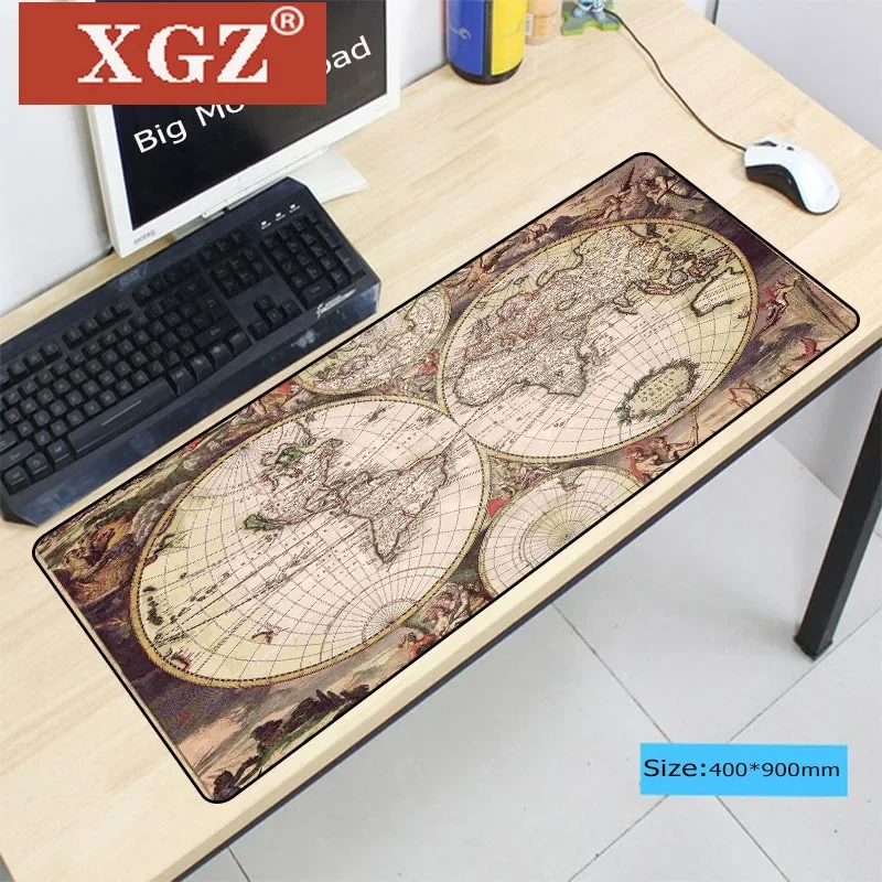 XGZ Old World Map 400 * 900 3mm XXL Large Mouse Pad Player Keyboard Office Desk Home Decoration CSGO DOTA