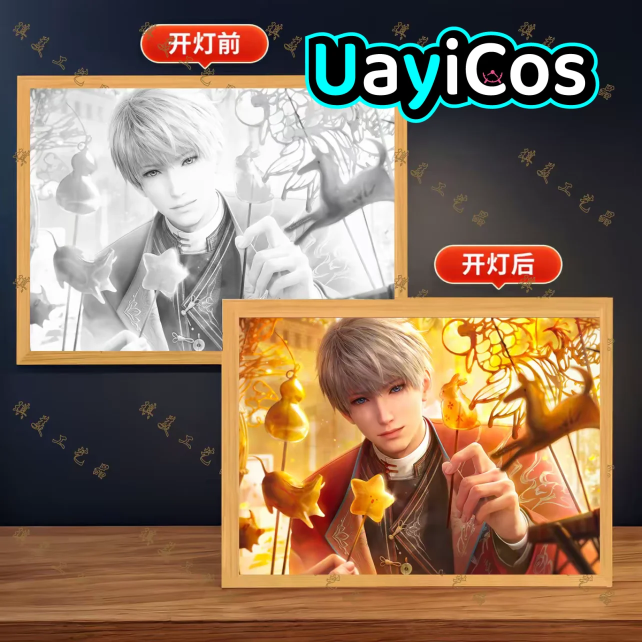 

Lighting Painting Game Love and Deepspace Sylus Xavier Zayne Rafayel birthday Lighting Painting Ornament Doll Accessories Anime
