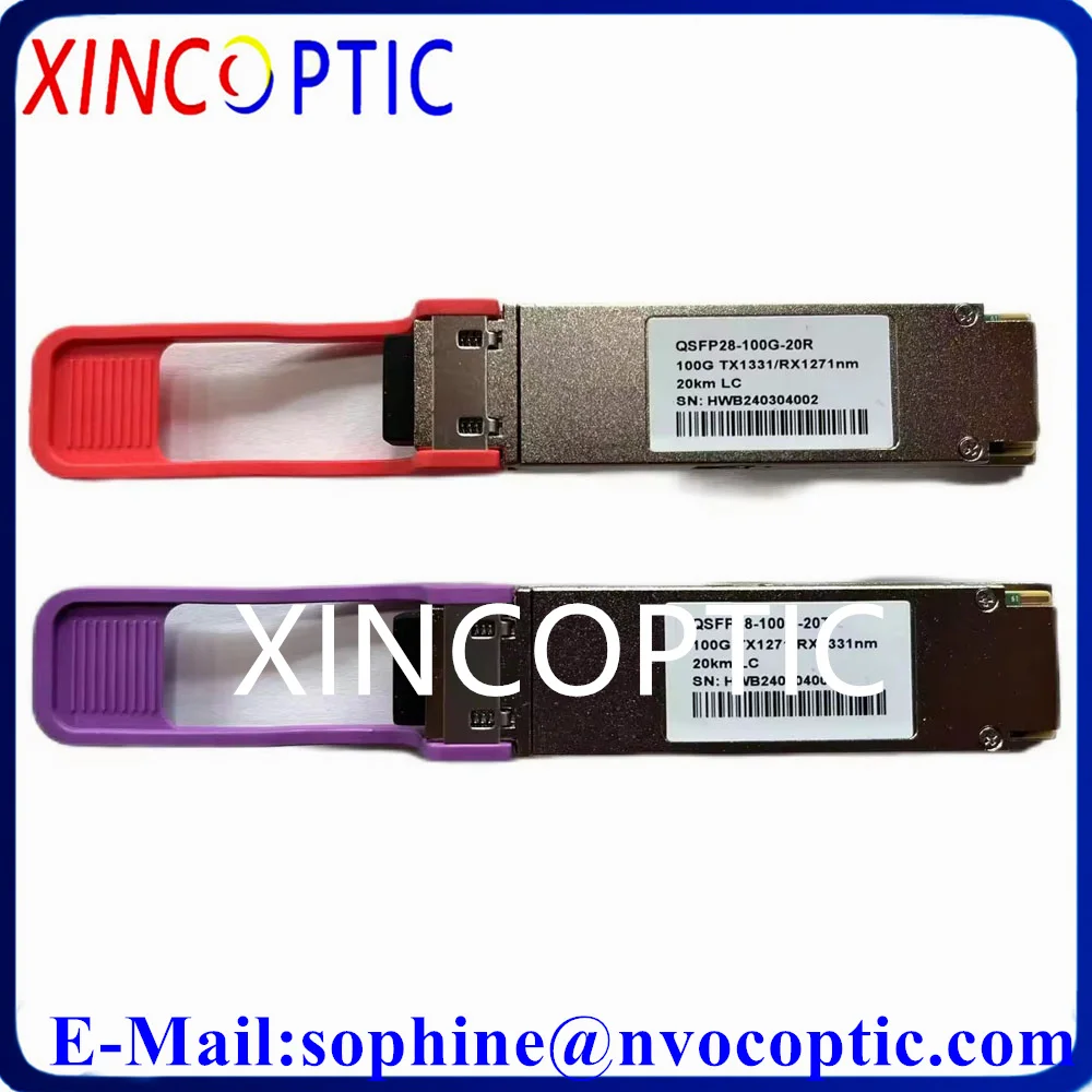 

100G QSFP28 PAM4 20Km Hot Pluggable Simplex LC,+3.3V,1271/1331nm,EML+PIN,Single Mode BIDI Optic Transceiver For All Switch