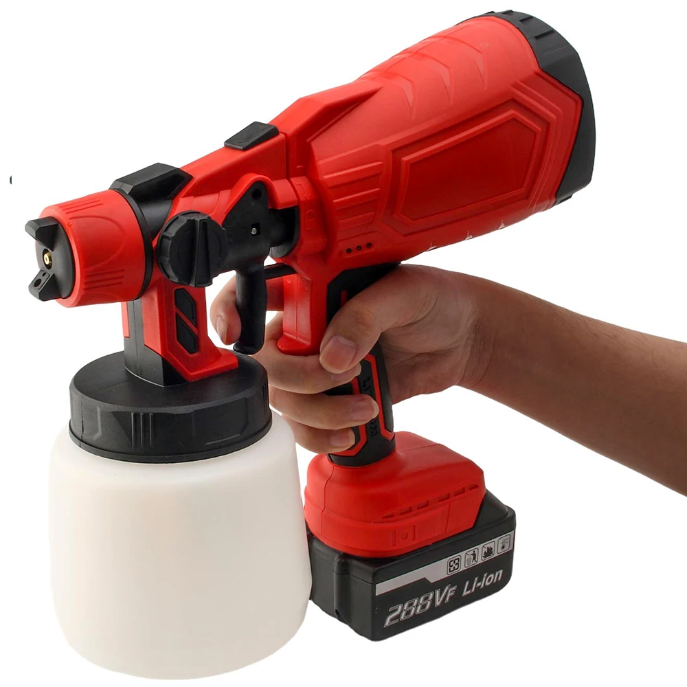 1000W Elektrische Kabellose Spritzpistole Hochleistungs-HVLP-Farbsprühgerät Auto-Stahlbeschichtungs-Airbrush-Spritzpistole für Makita 18V Akku – Detail 12