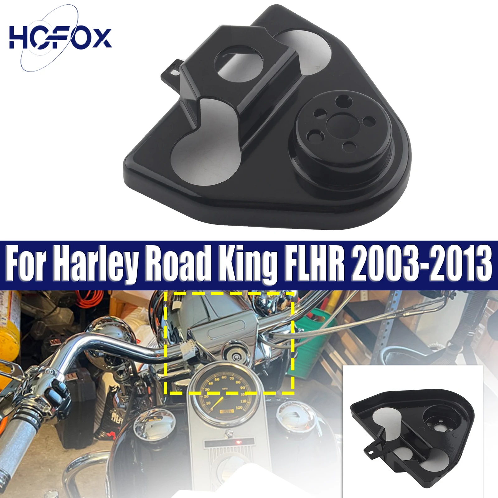 

Better-Black Handlebar Riser Cover For Harley Road King FLHR 2003-2013 Black Handlebar Riser Cover