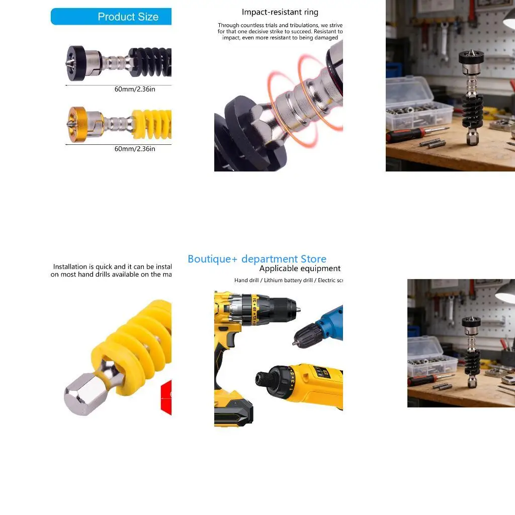E1PD 2Pcs Spring Activated Screwdriver Bit with Smooth Spring Action Design For Power Tool Smooth Operation