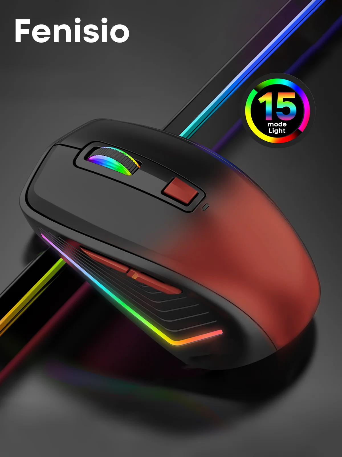 

Мышь компьютерная беспроводная с бесшумной оптической подсветкой, USB 2,4G/BT5.1