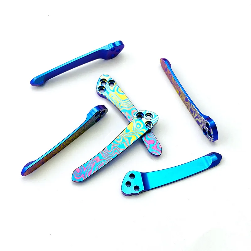 Imagem -03 - Titânio Profunda Carry Pocket Clip para Genuine Spyderco Azul Assado com Parafusos Faca C81 Paramilita2 C223 Para3 Endura4 C10 C11