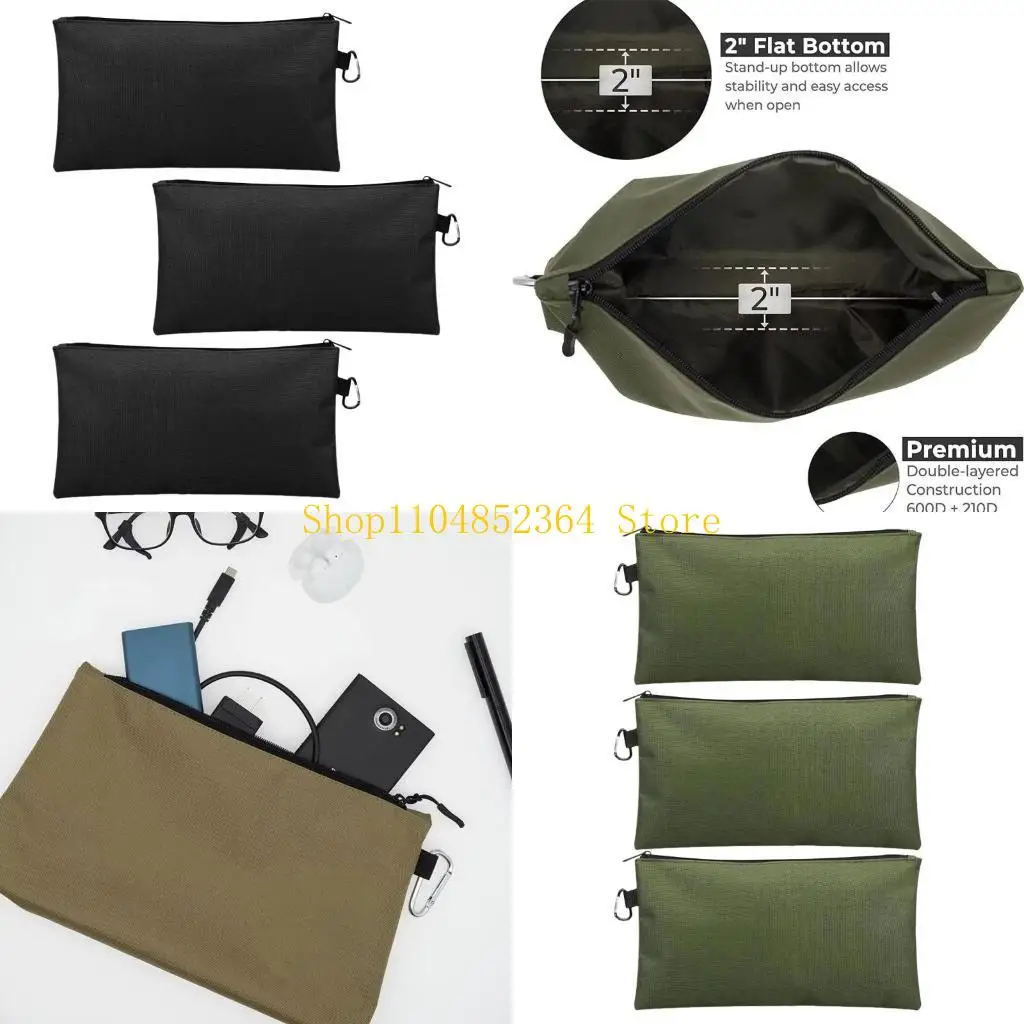 652f 3pcs Piccole tasto per utensili con sacchetti per utensili per utensili con cerniera Impianti per uomini Organizzatore