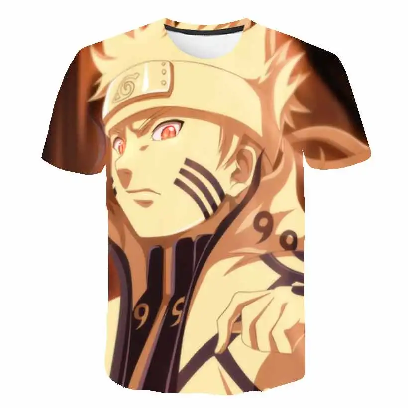 Kids Naruto T-shirt Boys Girls Summer Children's Clothes kakashi Short-sleeved Breathable Cartoon Print 3D Tops Dropshipping