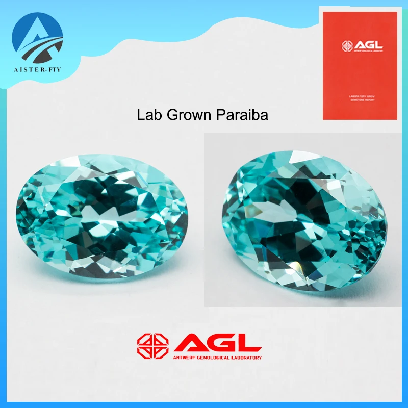 

Neon Blue Lab Grown Paraiba Gemstone Oval Cut Synthetic Sapphire Gemstones Loose Precious Stones For Jewelry Setting Select AGL