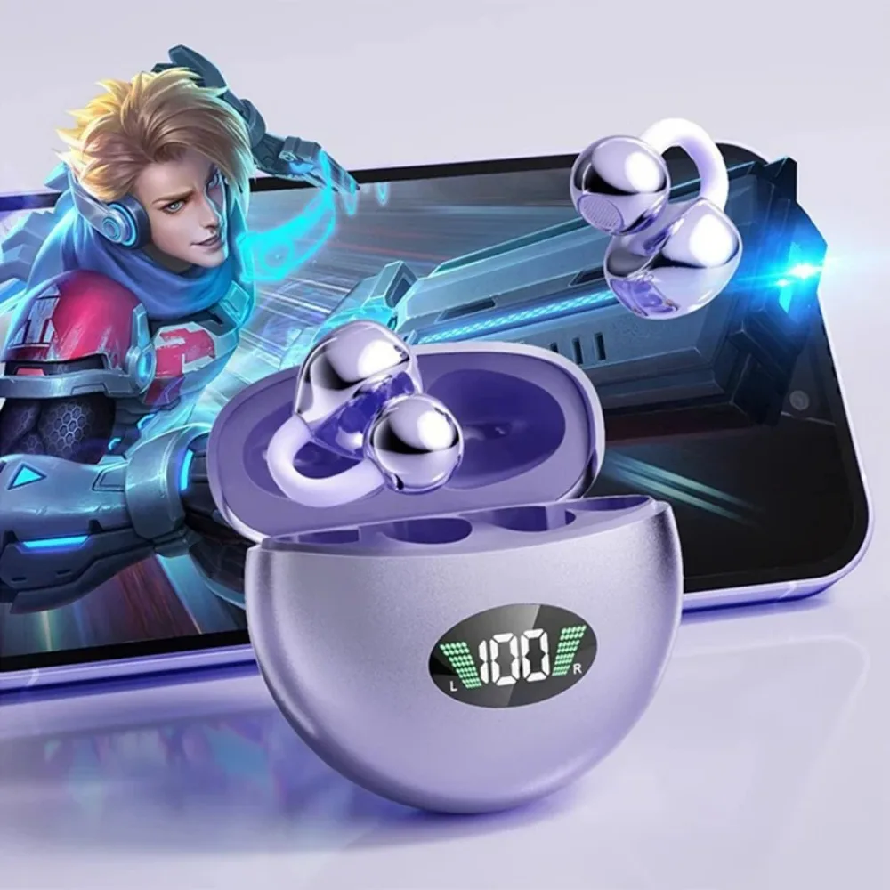 Беспроводные наушники Sony Q88 с костной проводимостью, Bluetooth 5.4, клипсы на ухо, удобные, с цифровым дисплеем