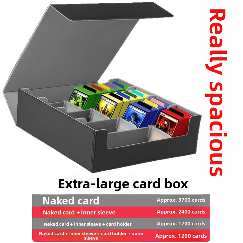 صندوق تخزين بطاقات Yu-Gi-Oh ذو سعة كبيرة جدًا، حافظة منظم لبطاقات الألعاب على الطاولة قابلة للجمع