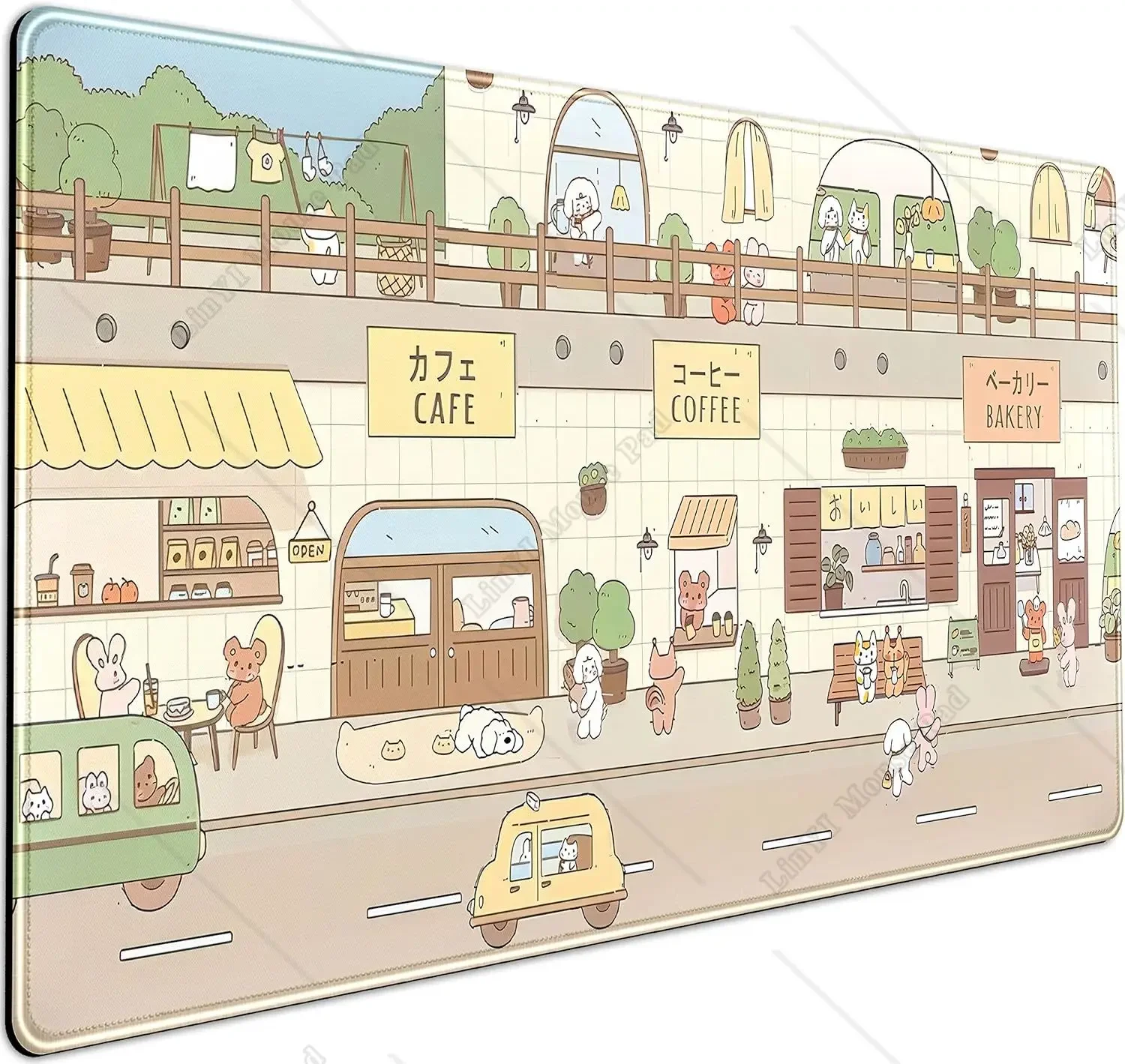 

Милый бежевый коврик для мыши в стиле аниме, уличный коврик для мыши, большой коврик для кафе, Kawaii Gaming Deskmat XXL, декор для стола для женщин, подходит для офисной работы