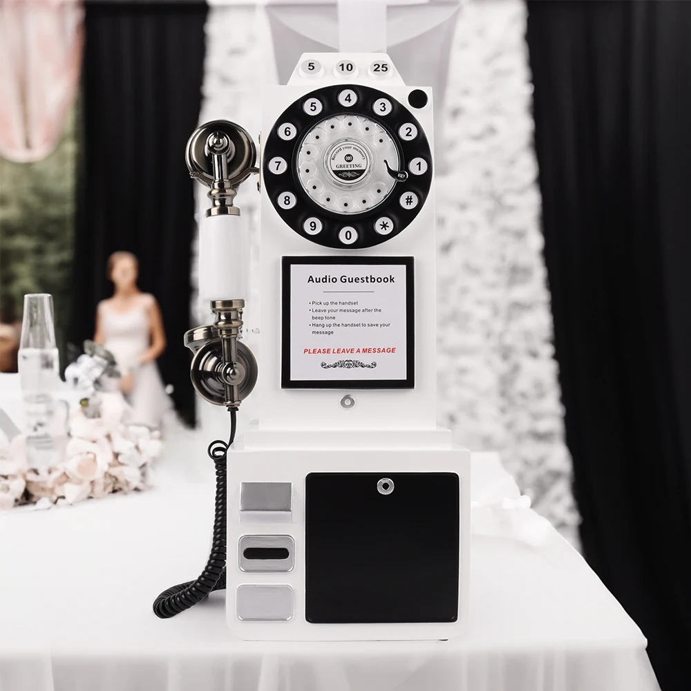 Audio message phone Standing phone booth Wedding recording phone Classic Message phone booth Retro luxury guest phone