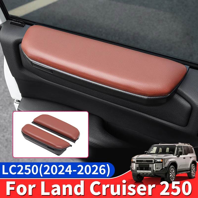 

For Toyota Land Cruiser Prado 250 LC250 2025 2024 Front Row Door Armrest Soft Cushion Pair Set Elbow Support Car Accessories