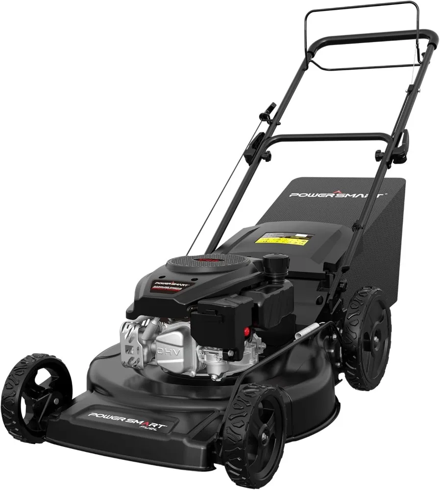 

PowerSmart Self Propelled Gas Lawn Mower, 22 in. 170cc OHV Engine 3-in-1 Rear Wheel Drive, 6-Position Height Adjustment,