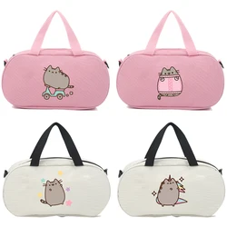 Pusheen Girls Anime Printed Traveling Bag Kids Cartoon Cute Portable Luggage Children Fashion Casual Travel Duffels Kawaii Gifts